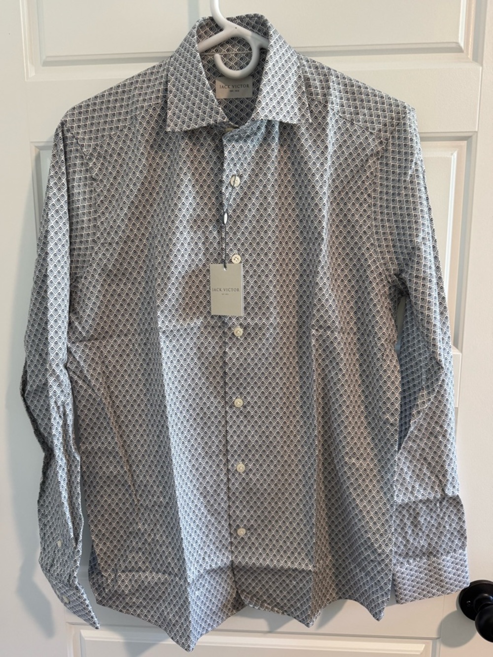 NWT Jack Victor Adam Long Sleeve Sport Cotton Button-Down Shirt, Purple, Size S